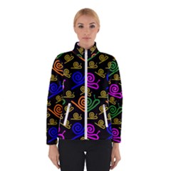 Pattern Repetition Snail Blue Women s Bomber Jacket