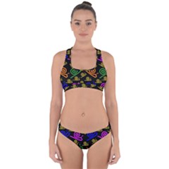 Pattern Repetition Snail Blue Cross Back Hipster Bikini Set