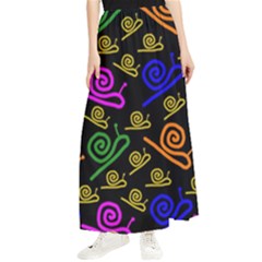 Pattern Repetition Snail Blue Maxi Chiffon Skirt