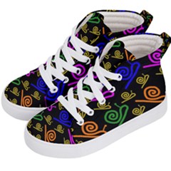 Pattern Repetition Snail Blue Kids  Hi-top Skate Sneakers