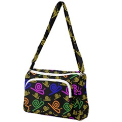 Pattern Repetition Snail Blue Front Pocket Crossbody Bag by Maspions