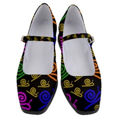 Pattern Repetition Snail Blue Women s Mary Jane Shoes by Maspions