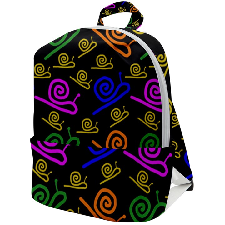 Pattern Repetition Snail Blue Zip Up Backpack