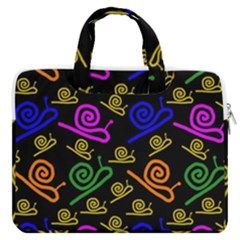 Pattern Repetition Snail Blue Macbook Pro 15  Double Pocket Laptop Bag 