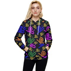 Pattern Repetition Snail Blue Women s Lightweight Drawstring Hoodie