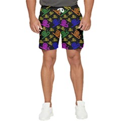 Pattern Repetition Snail Blue Men s Runner Shorts by Maspions