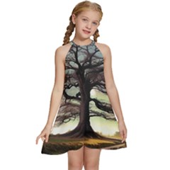 Nature Outdoors Cellphone Wallpaper Background Artistic Artwork Starlight Book Cover Wilderness Land Kids  Halter Collar Waist Tie Chiffon Dress by Posterlux