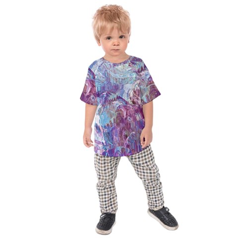 Blend Marbling Kids  Raglan T-shirt by kaleidomarblingart