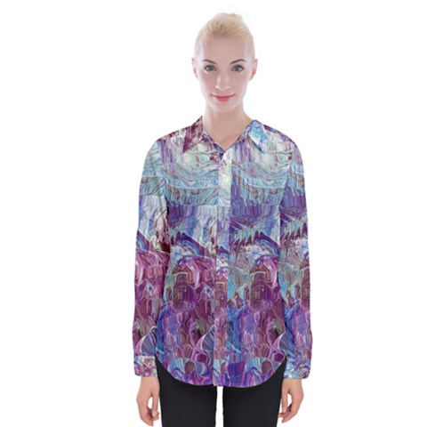 Blend Marbling Womens Long Sleeve Shirt by kaleidomarblingart