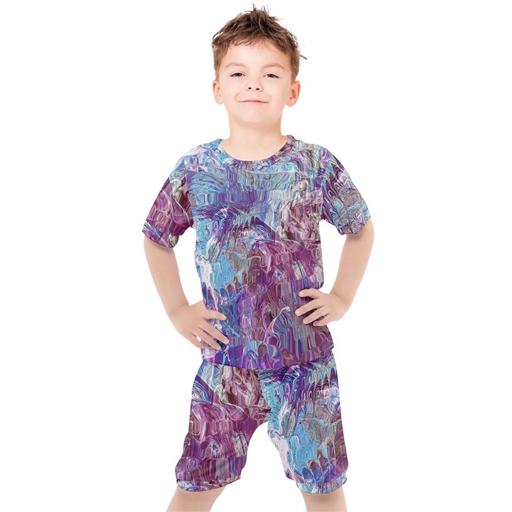 Blend Marbling Kids  T-Shirt and Shorts Set