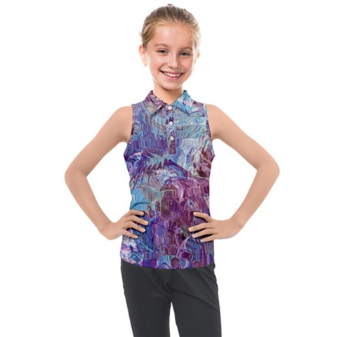 Blend Marbling Kids  Sleeveless Polo T-shirt by kaleidomarblingart