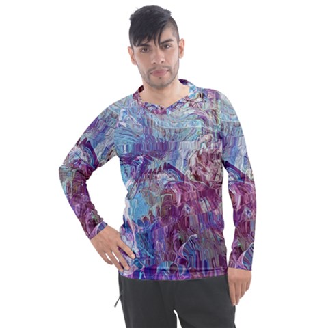 Blend Marbling Men s Pique Long Sleeve T-shirt by kaleidomarblingart