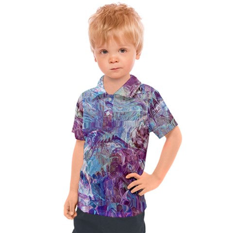 Blend Marbling Kids  Polo T-shirt by kaleidomarblingart