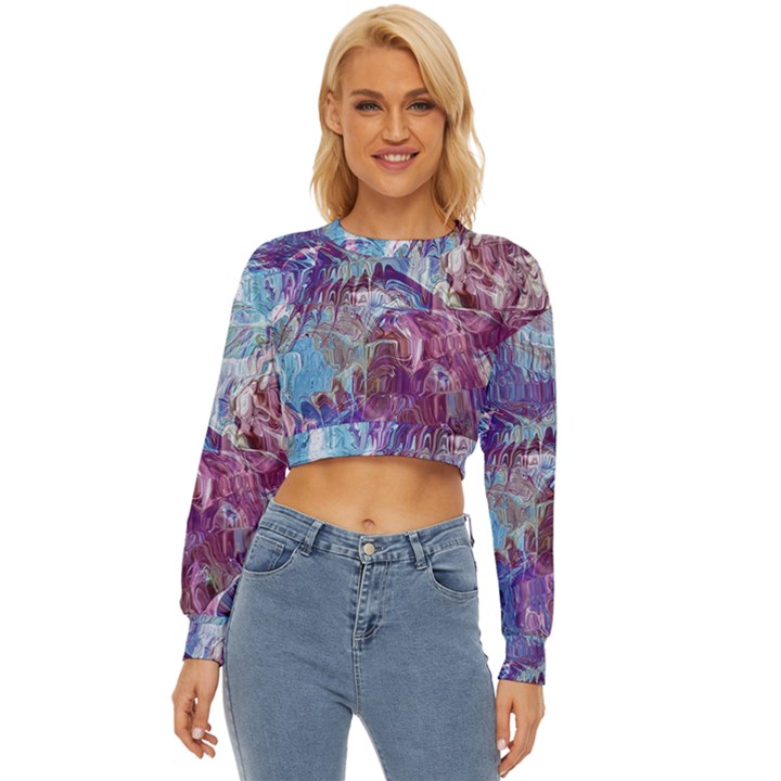 Blend Marbling Lightweight Long Sleeve Sweatshirt