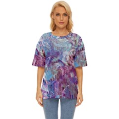 Blend Marbling Oversized Basic T-shirt by kaleidomarblingart