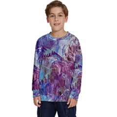 Blend Marbling Kids  Crewneck Sweatshirt by kaleidomarblingart