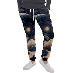 Starry Sky Moon Space Cosmic Galaxy Nature Art Clouds Art Nouveau Abstract Men s Jogger Sweatpants by Posterlux