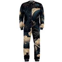 Starry Sky Moon Space Cosmic Galaxy Nature Art Clouds Art Nouveau Abstract Onepiece Jumpsuit (men)