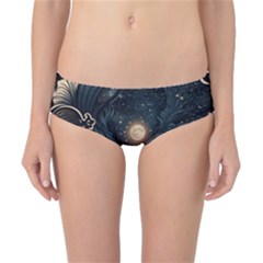 Starry Sky Moon Space Cosmic Galaxy Nature Art Clouds Art Nouveau Abstract Classic Bikini Bottoms