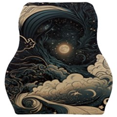 Starry Sky Moon Space Cosmic Galaxy Nature Art Clouds Art Nouveau Abstract Car Seat Velour Cushion 