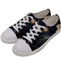 Starry Sky Moon Space Cosmic Galaxy Nature Art Clouds Art Nouveau Abstract Men s Low Top Canvas Sneakers View2