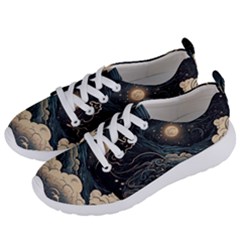 Starry Sky Moon Space Cosmic Galaxy Nature Art Clouds Art Nouveau Abstract Women s Lightweight Sports Shoes by Posterlux