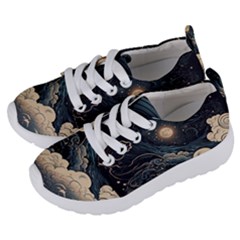 Starry Sky Moon Space Cosmic Galaxy Nature Art Clouds Art Nouveau Abstract Kids  Lightweight Sports Shoes by Posterlux