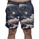 Starry Sky Moon Space Cosmic Galaxy Nature Art Clouds Art Nouveau Abstract Men s Shorts View1