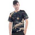 Starry Sky Moon Space Cosmic Galaxy Nature Art Clouds Art Nouveau Abstract Men s Sport Top View1