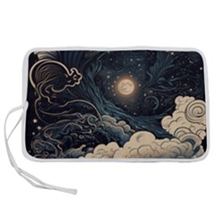 Starry Sky Moon Space Cosmic Galaxy Nature Art Clouds Art Nouveau Abstract Pen Storage Case (l)