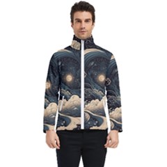 Starry Sky Moon Space Cosmic Galaxy Nature Art Clouds Art Nouveau Abstract Men s Bomber Jacket