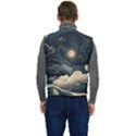 Starry Sky Moon Space Cosmic Galaxy Nature Art Clouds Art Nouveau Abstract Men s Button Up Puffer Vest	 View4