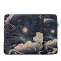 Starry Sky Moon Space Cosmic Galaxy Nature Art Clouds Art Nouveau Abstract 16  Vertical Laptop Sleeve Case With Pocket View2