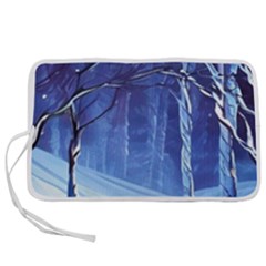 Landscape Outdoors Greeting Card Snow Forest Woods Nature Path Trail Santa s Village Pen Storage Case (m) by Posterlux