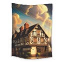 Village House Cottage Medieval Timber Tudor Split timber Frame Architecture Town Twilight Chimney Medium Tapestry View1