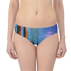 Artwork Outdoors Night Trees Setting Scene Forest Woods Light Moonlight Nature Hipster Bikini Bottoms