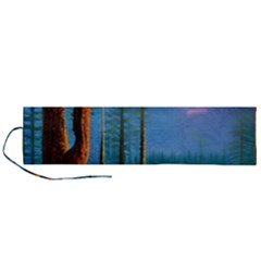 Artwork Outdoors Night Trees Setting Scene Forest Woods Light Moonlight Nature Roll Up Canvas Pencil Holder (l) by Posterlux