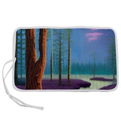 Artwork Outdoors Night Trees Setting Scene Forest Woods Light Moonlight Nature Pen Storage Case (l) by Posterlux