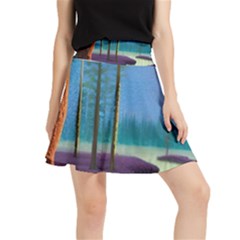 Artwork Outdoors Night Trees Setting Scene Forest Woods Light Moonlight Nature Waistband Skirt