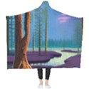 Artwork Outdoors Night Trees Setting Scene Forest Woods Light Moonlight Nature Wearable Blanket View2