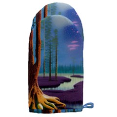 Artwork Outdoors Night Trees Setting Scene Forest Woods Light Moonlight Nature Microwave Oven Glove by Posterlux