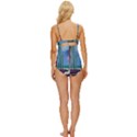 Artwork Outdoors Night Trees Setting Scene Forest Woods Light Moonlight Nature Knot Front One-Piece Swimsuit View4