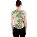 Watercolor Leaves Branch Nature Plant Growing Still Life Botanical Study Crew Neck Crop Top View2