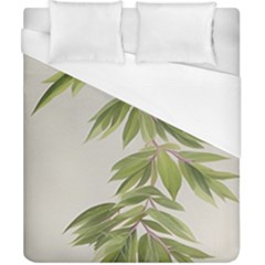 Watercolor Leaves Branch Nature Plant Growing Still Life Botanical Study Duvet Cover (california King Size) by Posterlux