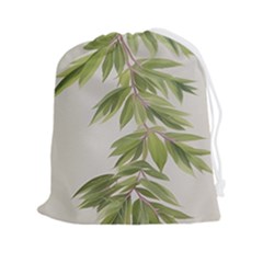 Watercolor Leaves Branch Nature Plant Growing Still Life Botanical Study Drawstring Pouch (2xl)