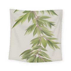 Watercolor Leaves Branch Nature Plant Growing Still Life Botanical Study Square Tapestry (small)