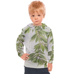 Watercolor Leaves Branch Nature Plant Growing Still Life Botanical Study Kids  Hooded Pullover by Posterlux