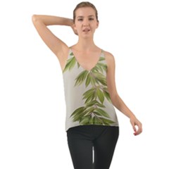 Watercolor Leaves Branch Nature Plant Growing Still Life Botanical Study Chiffon Cami by Posterlux