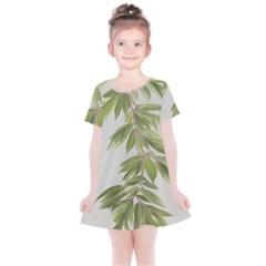 Watercolor Leaves Branch Nature Plant Growing Still Life Botanical Study Kids  Simple Cotton Dress