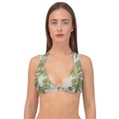 Watercolor Leaves Branch Nature Plant Growing Still Life Botanical Study Double Strap Halter Bikini Top